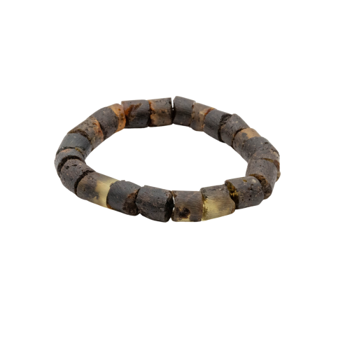 Matte raw dark amber bracelet for men