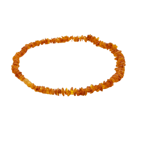 Polished amber necklace for women