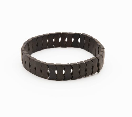 Matte black amber bracelet for men