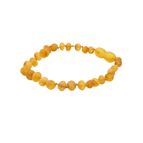 Matte honey colored amber bracelet for kids