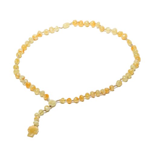 White polished amber rosaries