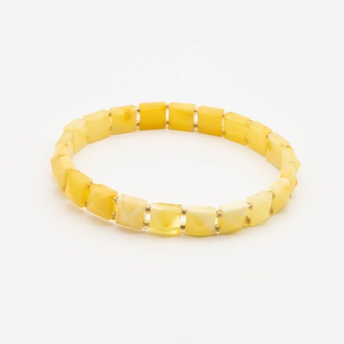 Matte white amber bracelet for women