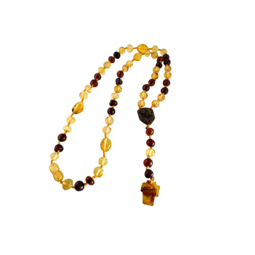 Polished amber rosaries in various colors